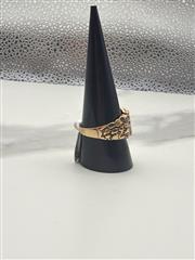 10K GOLD NUGGET DIAMOND HORSEHOE RING 4397G SIZE 10.5